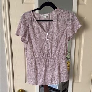 Universal Thread Purple Short Sleeve Peplum Blouse